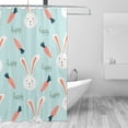 thumbnail image 3 of YFYANG Waterproof Bathroom Shower Curtain, Carrot Bunny Doodle Shower Curtain Set with Hooks, Home Bathroom Tub Decor - 72 "x72", Plastic Hooks, 3 of 6