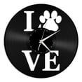 thumbnail image 2 of Amblelife Dog Love Paw Vinyl Wall Clock Unique Design Kids Room Christmas Decoration Vintage Design Office Bar Room Home Decor, 2 of 7