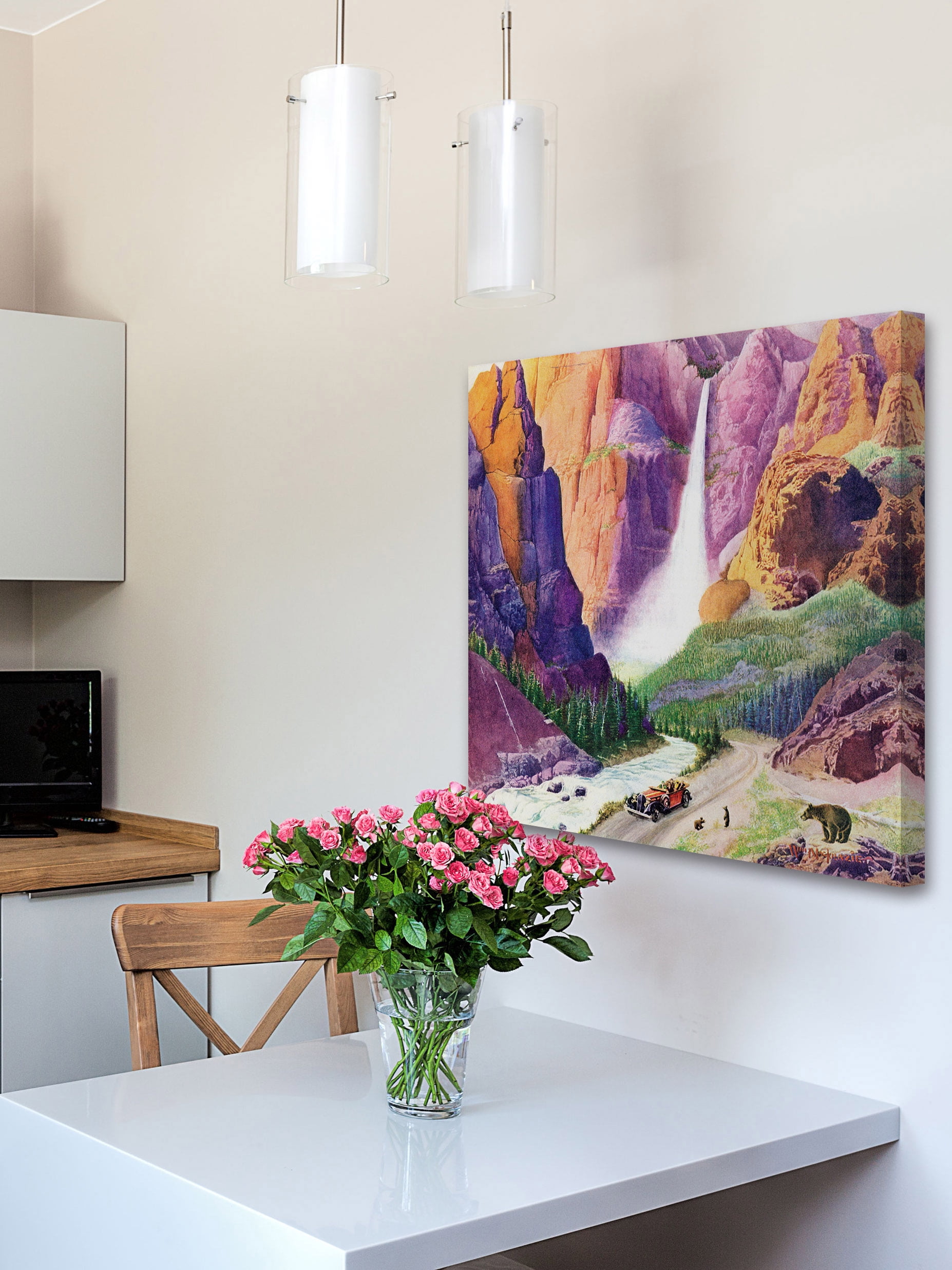 "Bridal Veil Falls" Painting Print on Wrapped Canvas