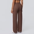 thumbnail image 5 of Women Workout Leggings No Front Seam Straight Leggings Brown S, 5 of 10
