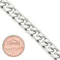 thumbnail image 2 of 9.3mm Rhodium Plated Flat Curb Chain Bracelet, 8 inches, 2 of 7