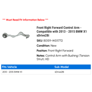 Front Right Forward Control Arm - Compatible with 2013 - 2015 BMW X1 sDrive28i 2014