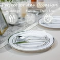 thumbnail image 3 of 600PCS Silver Disposable Plastic Plates, Silver Plastic Dinnerware Set Includes 100 Dinner Plates, Dessert Plate, Cups, Spoons, Forks, Knives for 100 Guests, Perfect for Party, Wedding, Birthday, 3 of 12