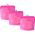 thumbnail image 1 of Reusable Food Storage Bags, Food Grade Silicone, Cook, Store, Freeze, Microwave Safe, Airtight, Set of 3, 1 of 5