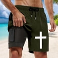 thumbnail image 2 of Mens Swim Trunks with Compression Liner 5 inch Inseam Quick Dry 2 in 1 Swimming Board Shorts Beach with Pockets, 2 of 4