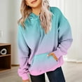 thumbnail image 2 of Tiweut Casual Hoodies for Girls Cute Teen Preppy Hooded Sweatshirt Oversized Long Sleeve Shirts Gradient Color Clothes Tops 10-11 Y, 2 of 7