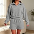 thumbnail image 5 of Womens Sweatsuits 2 Piece Set Oversized Sweatshirt For Women Crew Neck Sweatshirts Women Shorts And Sweatshirt Set For Women Lounge Set Athletic Sets For Women Cute SweatshirtsPullover Sweaters, 5 of 5