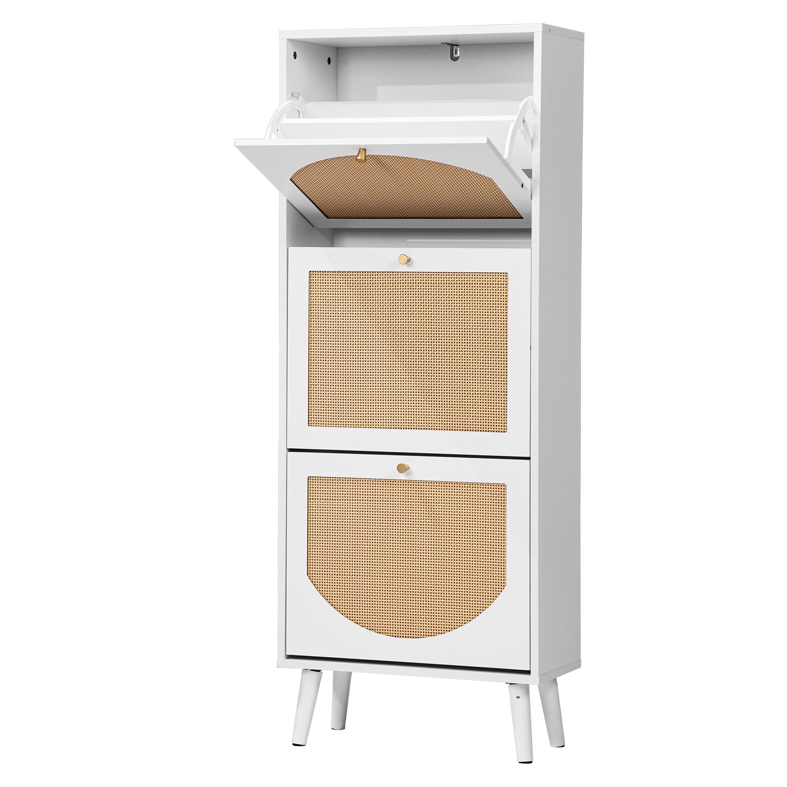 3-Tier Shoe Cabinet, 54*24*135cm, White