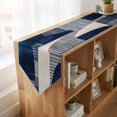 thumbnail image 4 of Boho Navy Blue Table Runner Linen Burlap Table Runner 70 Inches Long Modern Geometric Abstract Art Dresser Scarves for Kitchen Island Coffee Dining Room Party Wedding Banquet Holiday Decor 13"x70", 4 of 8