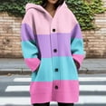 thumbnail image 2 of Wensltd Women's Knit Sweater Cardigan Long Sleeve Open Front Long Hooded Coat with Pocket Casual Outwear, 2 of 5