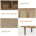 thumbnail image 5 of Wooden Sideboard 32" Tall 2 Arch Rattan Door Storage Accent Cabinet Credenzas Buffet for Livingn Room Oak, 5 of 8