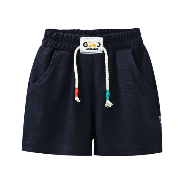Odeerbi 2-14 Años Niños Niñas Entrenamiento de Verano Deportivo Pantalones Cortos de Algodón Casual Pantalones Cortos Con Bolsillo