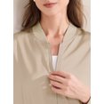 thumbnail image 5 of DARING DIVA Zip Up Coat Long Sleeve Outerwear  Lightweight Top XS Champagne, 5 of 6