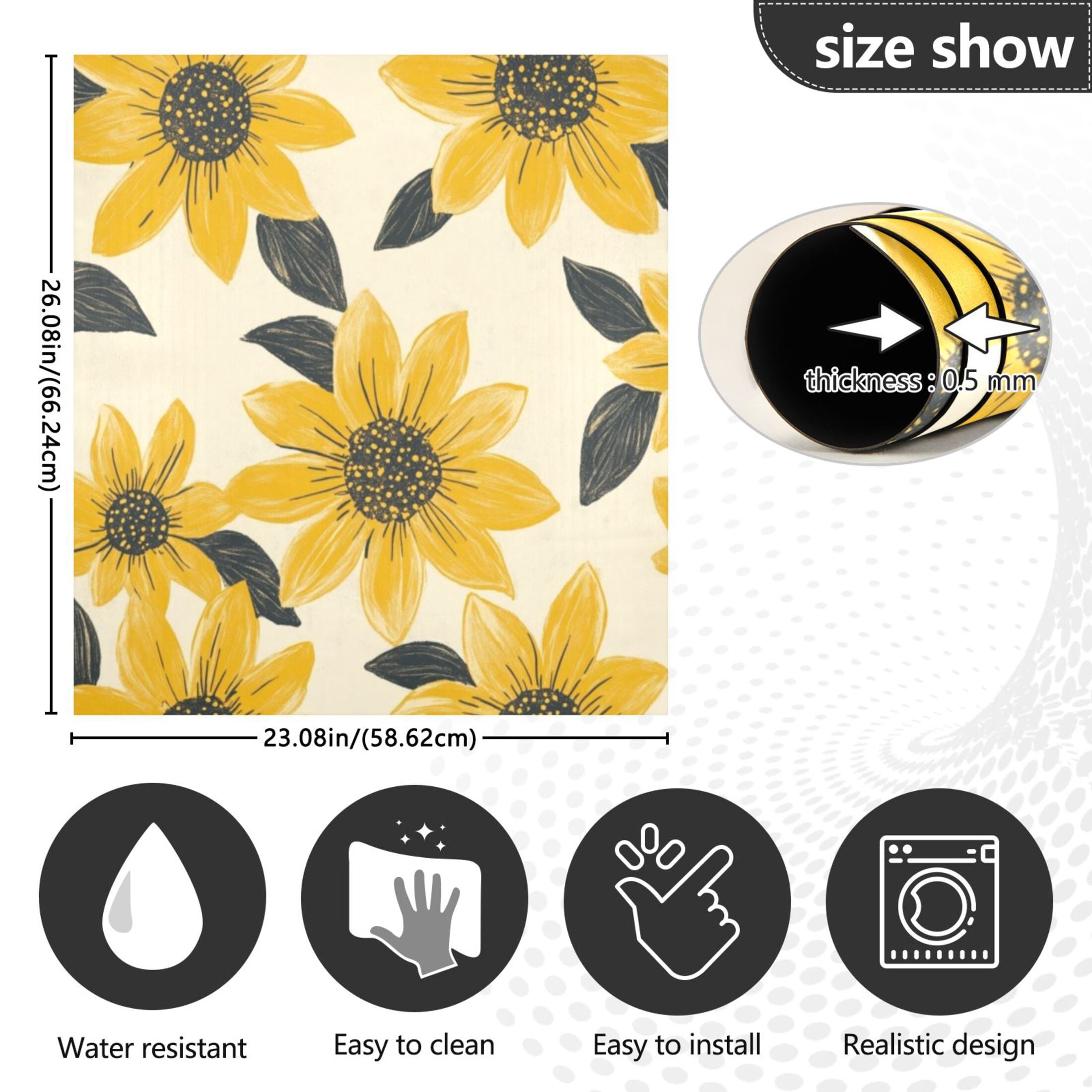 Dishwasher Magnetic Sticker 23x26 Inch Refrigerator Magnetic Sticker Washing Machine Magnetic Sticker Kitchen Panel Magnetic Sticker Home Decor Lovely Yellow Chrysanthemums