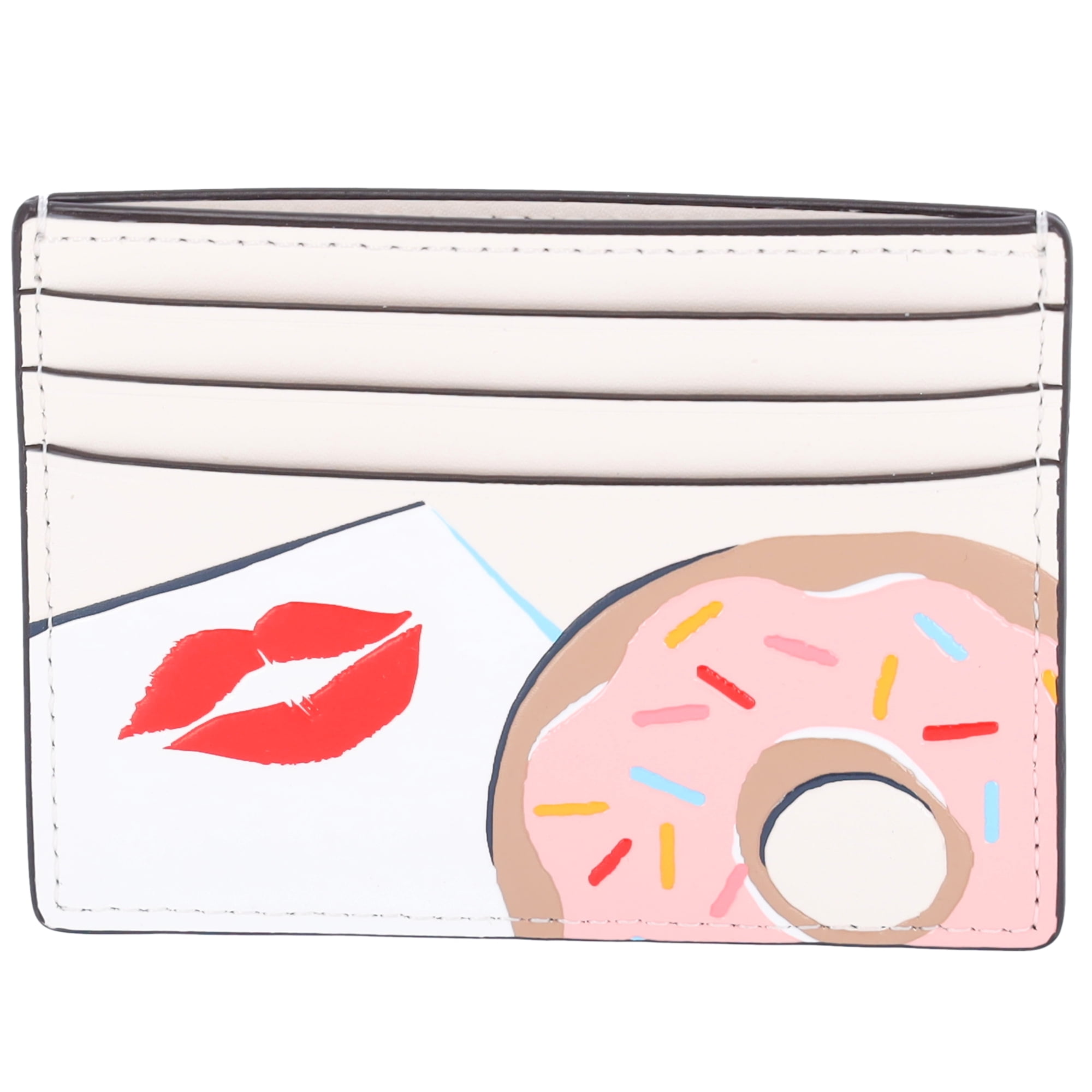 Kate Spade New York Women's Small Slim Card Holder in Smooth Leather (Cream Multi)