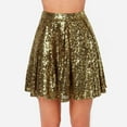thumbnail image 2 of Cavosen Women Skirts Sequins Elastic Waist Mini Skirts Solid Short Skirts Trendy Date Night Club Skirt, 2 of 6