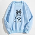 thumbnail image 2 of Bibifish Womens Easter Sweatshirt Cute Bunny Print Crewneck Long Sleeve Pullover Tops Casual Loose Lightweight Breathable Spring Sweatshirt Tops, 2 of 4