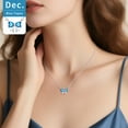thumbnail image 2 of FindChic Bow Necklace for Women, Synthetic Blue Topaz Birthstone Necklaces Bow Heart Cubic Zirconia Pendant Birthday Mothers Day Jewelry Gifts Her Wife Lady Adults Ideas, 2 of 9