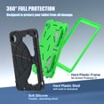 thumbnail image 2 of Dteck Kids Case for Samsung Galaxy Tab A9 8.7-inch (SM-X110/X115/X117), Shockproof Silicone Case Hybrid PC Heavy Duty Armor Cover with Dual Kickstand for Children ,Black+Green, 2 of 8