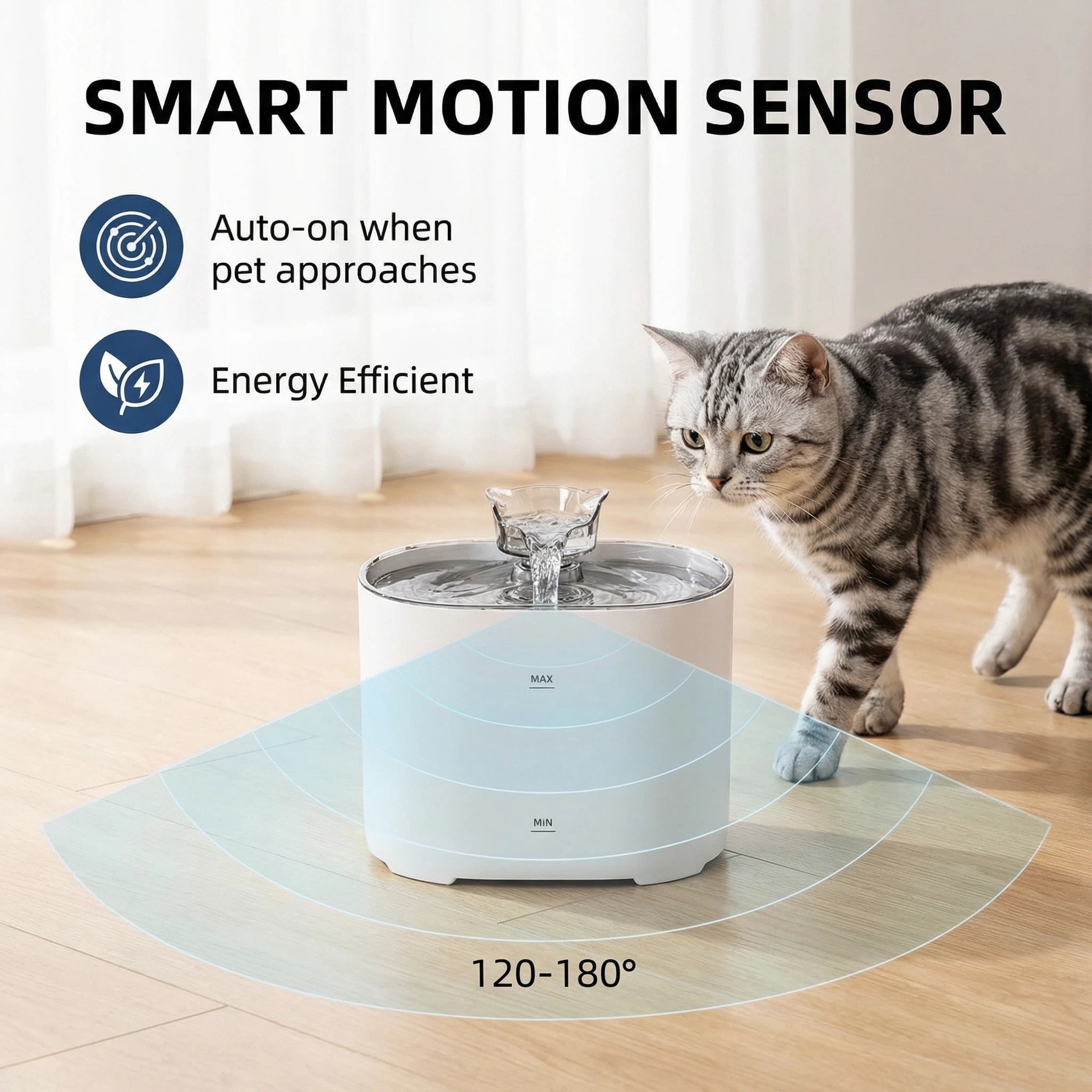 Zengdainm Cat Fountains for Drinking,74Oz/2.2L Pet Cat Water Fountain, Corded Automatic Water Dispenser for Cats Dog