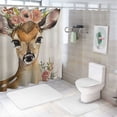 thumbnail image 7 of BCIIG Deer Flower Crown Bathroom Decor Set with Hooks, Colorful Luxurious Graphic Print Polyester Fabric Shower Curtain, Waterproof and Easy to Install 36x72, 7 of 7