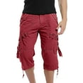 thumbnail image 1 of SHIXIAOO Men's Spring and Summer Leisure Sports Solid Color Pocket Trouser Leg Hanging Rope Tool Minute Shorts, 1 of 5