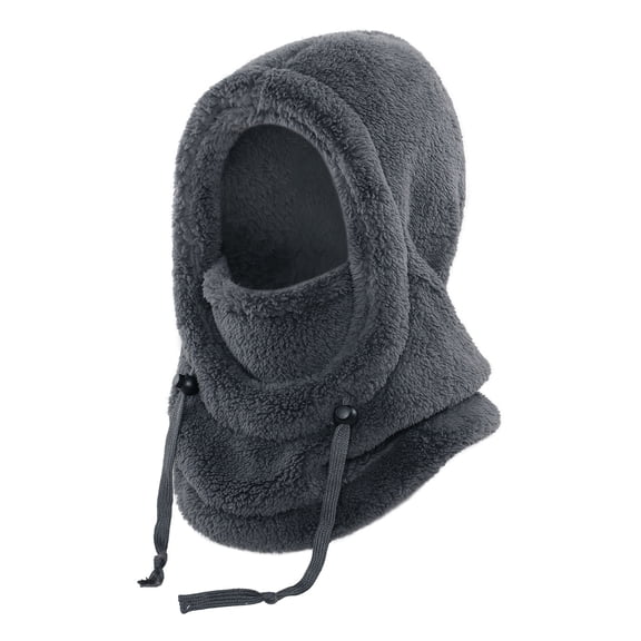 3 in 1 Beanie Hat with Scarf and Mask Unisex Winter Warm Fleece Balaclava Thermal Sherpa Hood Ski Mask Face Mask (Classic Dark Gray)