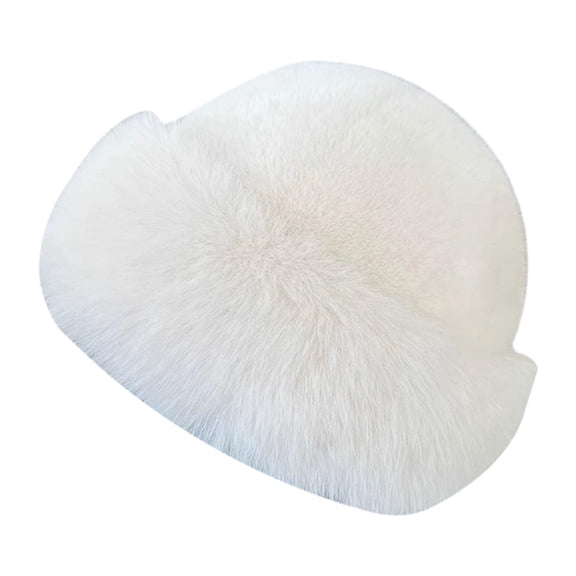 Gorro , gorro ruso para mujer, gorro de piel sintética para invierno, para senderismo, viajes en climas fríos Blanco