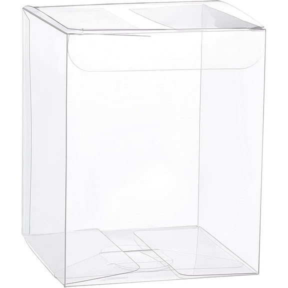 12PCS 3x3x4 Clear PVC Box Retangle Plastic Gift Box with Film in the Surface