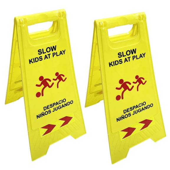 Slow Kids at Play Sign Double-Sided 2-Pack 24x12"