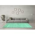 thumbnail image 3 of Ahgly Company Machine Washable Indoor Square Solid Turquoise Blue Modern Area Rugs, 4' Square, 3 of 4