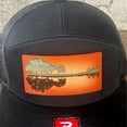 thumbnail image 4 of Guitar Treeline Hat – Richardson 168 Trucker Cap with Sunburst Leather & Wood, 4 of 5