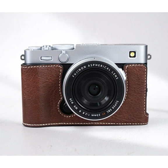GadgetCom Half Case Compatible with FUJIFILM X-E5 XE5 , Anti-Slip PU Leather Camera Shell Cover