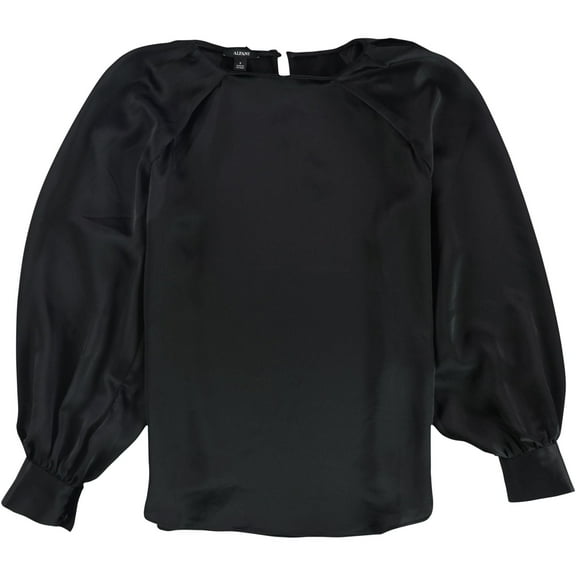 Alfani Womens Solid Pullover Blouse, Black, Small