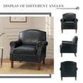 thumbnail image 6 of Vegan Leather Armchair Living Room Home Office Lounge Single Sofa Nailhead Rolled Arms Accent Chair Adult Navy, 6 of 7