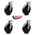 thumbnail image 2 of 12 Inch Extra Heavy Duty Phenolic Wheel Swivel Top Plate Caster Set of 4 SCC, 2 of 2