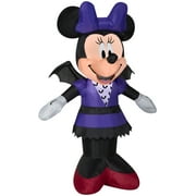 Gemmy Airblown Inflatable Minnie in Bat Costume Disney , 3.5 ft Tall, Multicolored