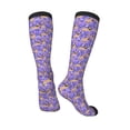 thumbnail image 4 of Daiia Sports Socks Pugs and Flowers Printed Novelty Crew Socks for Men Women Knee High Socks Cotton Socks Soft & Breathable Support Unisex Socks, 4 of 9