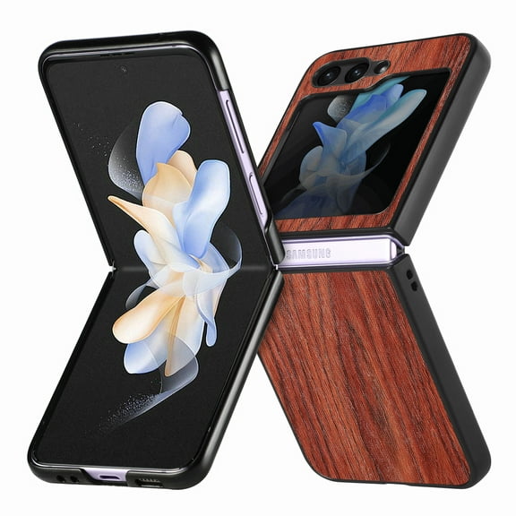 Nalacover for Samsung Galaxy Z Flip 5 Case, Wooden Patterned Shockproof Luxury Folded Anti-Scratch Camera & Screen Raised Protection Phone Cover for Samsung Z Flip5 2023,
Rosewood
