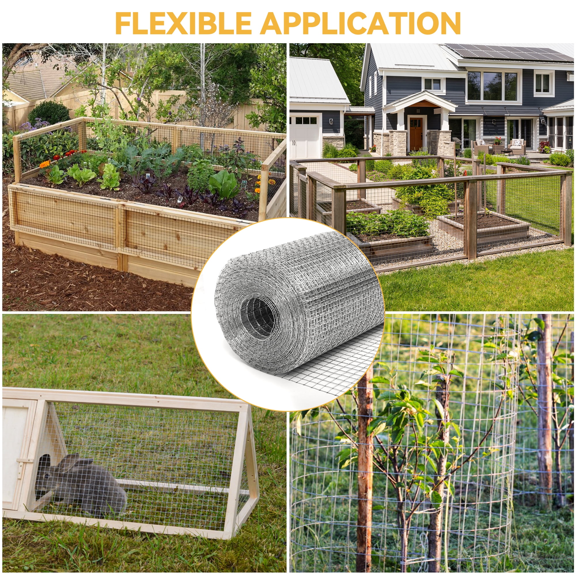 Dextrus Hardware Cloth 36inch x 100ft Galvanized Wire Mesh, 1/2 inch 19 Gauge Chicken Wire Fencing Roll