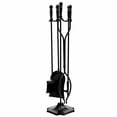 thumbnail image 4 of Costway Juego de 5 Herramientas para Chimenea de Hierro Forjado de Plata Conjunto de Utensilios de Chimenea Tenaza Poker Pala Escoba, 4 of 7