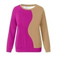thumbnail image 5 of Womens Crewneck Sweatshirt Colorblock Patchwork Drop Shoulder Loose Sweatshirts Pullover Tops Sping Outfits 2026, 5 of 5