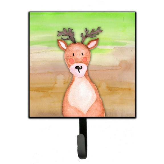 Carolines Treasures BB7435SH4 Deer Watercolor Leash or Key Holder Single Hook multicolor