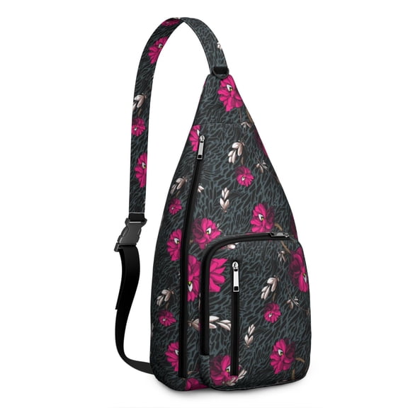 ightweight Waterproof Floral Sling Bag with Adjustable Strap for Women