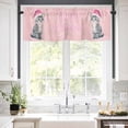 thumbnail image 5 of Merry Christmas Valances for Windows Cat Red Christmas Hat Pink Style Rod Pocket Curtain Valance Window Treatment Short Curtains for Kitchen Living Room, 60"x18", 5 of 5