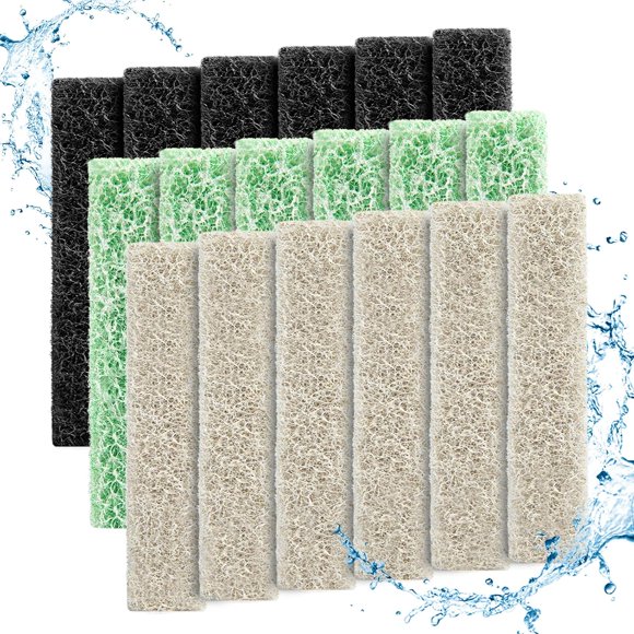 shiyou-18 Count Mixed Pack Filter Pads for aqueon with Ammonia&Carbon&Phosphate Reducer, Fish Tank Filter Pads for QuietFlow LED PRO Model 20 and 75
