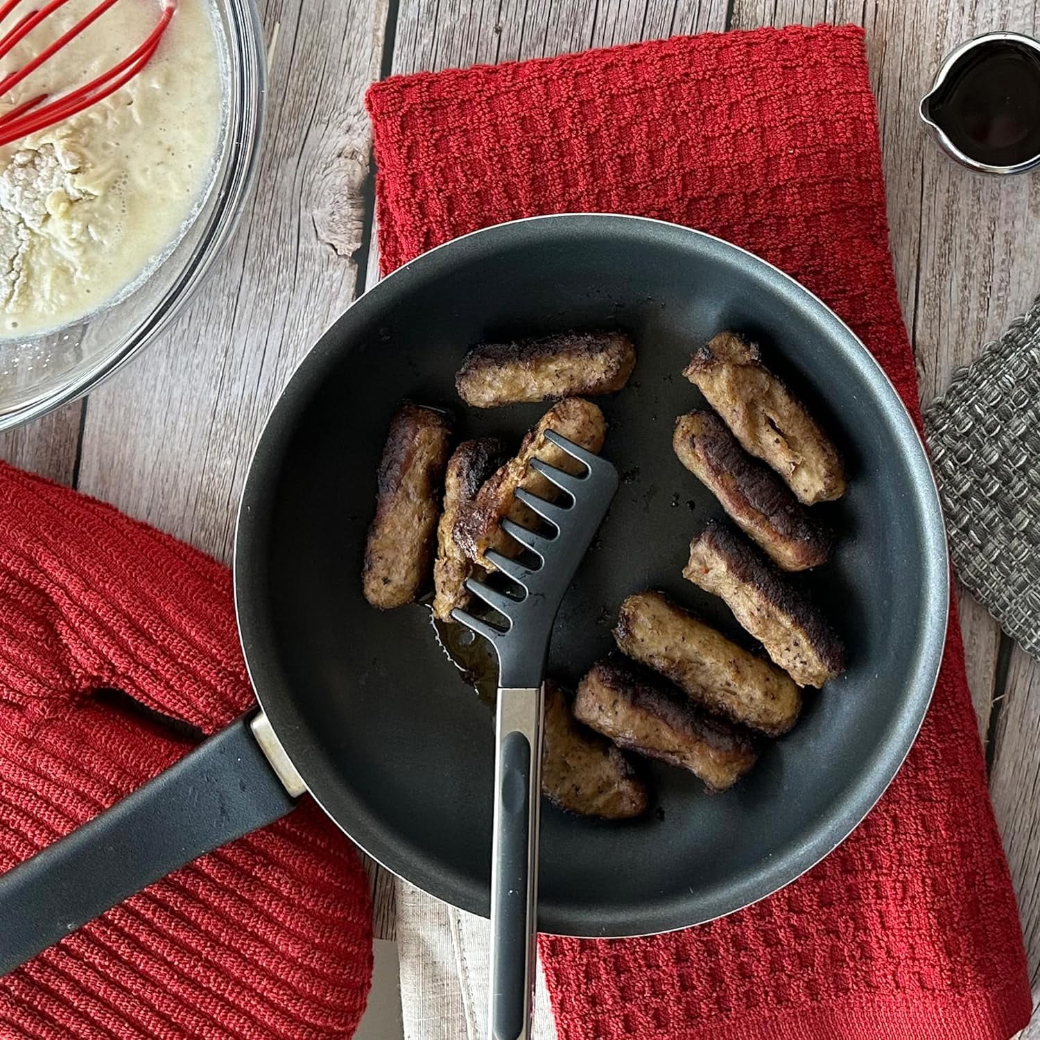 Stainless Steel Kitchen Tongs - 9.8 Inch Pasta & BBQ Serving Utensil With Silicone