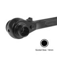 thumbnail image 4 of Uxcell 12 Point Scaffold Ratchet Spanner Ratcheting Socket Wrench 14x17mm Black, 4 of 5