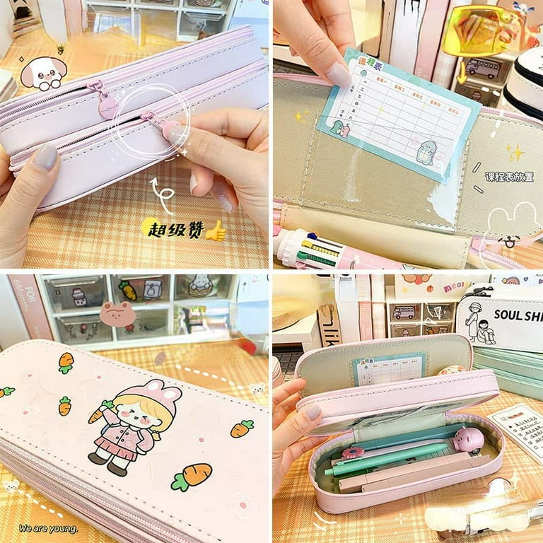 Kawaii Pencil Case Large Capacity Korean Cartoon School Stationery Pen Bags
