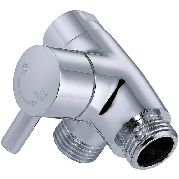 Solid Metal Shower Arm Diverter for Toilet Bathroom Hand Held Shower head and Fixed Spray Head ∣ G 1/2 3-Way Bathroom Universal Shower System Replacement Part (Chrome diverter)